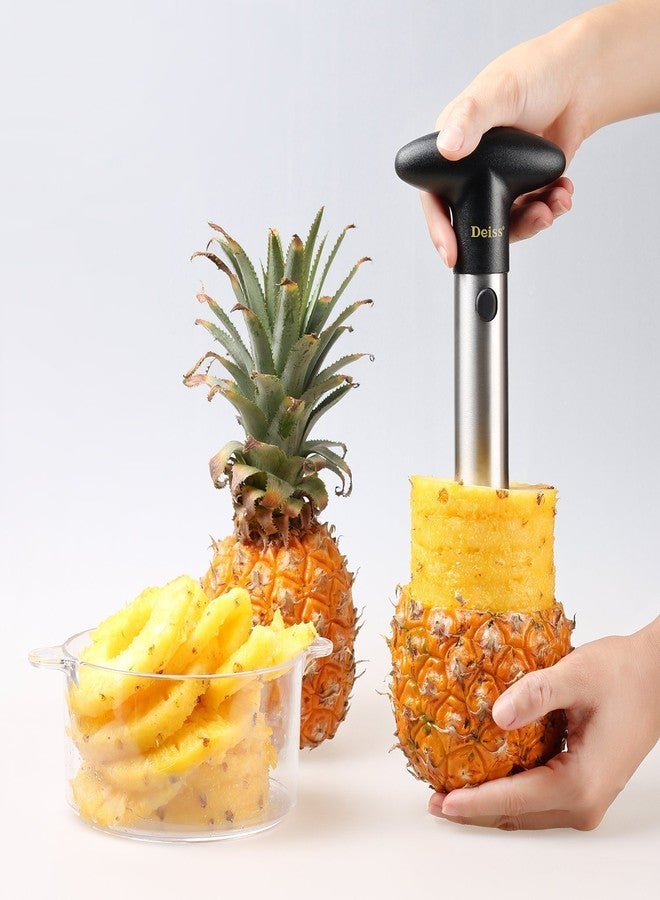 Deiss PRO Pineapple Corer - 2 in 1 Stainless Steel Pineapple Corer & Cutter - Makes perfect pineapple rings without a mess - Dishwasher safe - Image 2